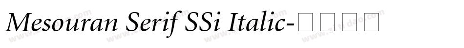Mesouran Serif SSi Italic字体转换